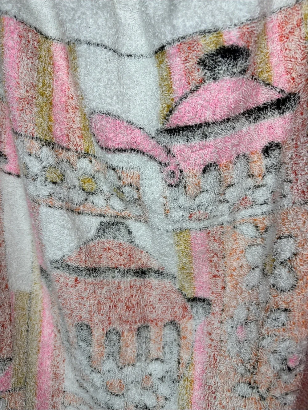 MCM Terry Cloth Half Apron - 1960s 1970s - Mid Century Kitchen - Made In USA